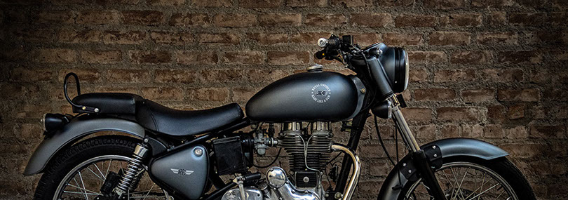 Matte Black Royal Enfield Bullet Rebuilt by The Bullet Factory (TBF)