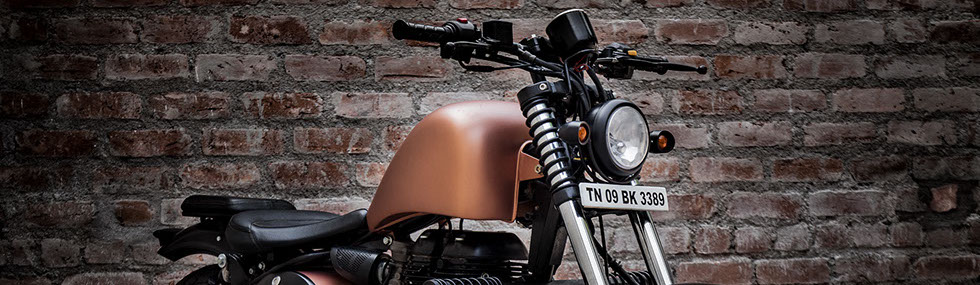 Custom Built Royal Enfield Cafe Racer. Titled Prototype A, this is the first in a series of custom bikes by The Bullet Factory.