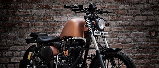 Custom Built Royal Enfield Cafe Racer. Titled Prototype A, this is the first in a series of custom bikes by The Bullet Factory.