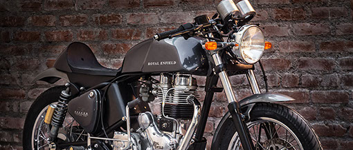 Custom Built Royal Enfield Cafe Racer. Titled Prototype A, this is the first in a series of custom bikes by The Bullet Factory.