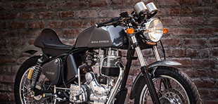 Custom Built Royal Enfield Cafe Racer. Titled Prototype A, this is the first in a series of custom bikes by The Bullet Factory.