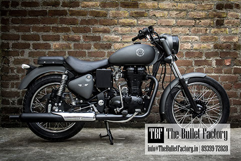 Customised Bullet Electra 350 in matt grey paint with powder-coated finish