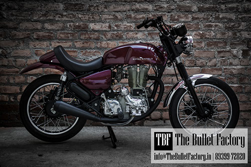 Royal Enfield Thunderbird 350 restyled as a cafe racer / scrambler hybrid