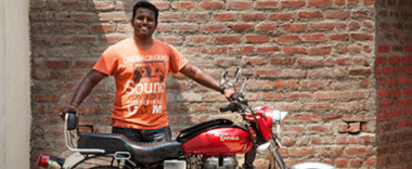 Raja Ganesh with his Royal Enfield Bullet Electra 350